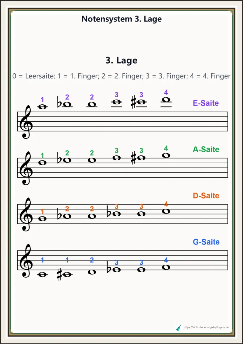Notensystem 3. Lage