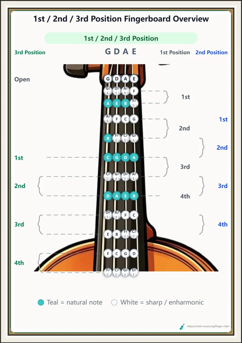 1st / 2nd / 3rd Position Fingerboard Overview