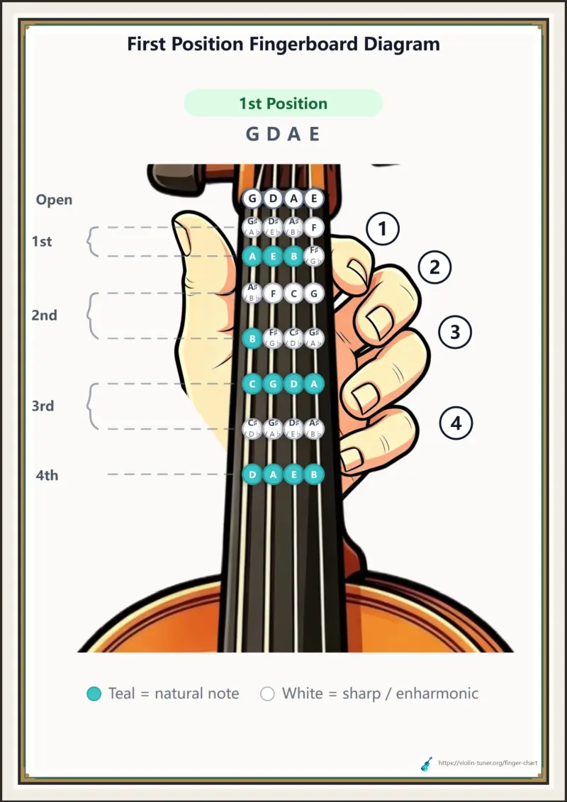 First Position Fingerboard Diagram